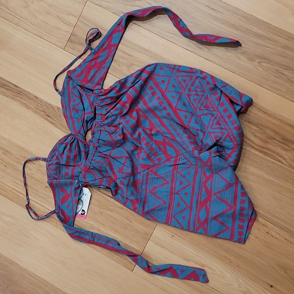 Roxy New Twist Summer Dress Pink/Turquoise Size XS - Picture 4 of 5
